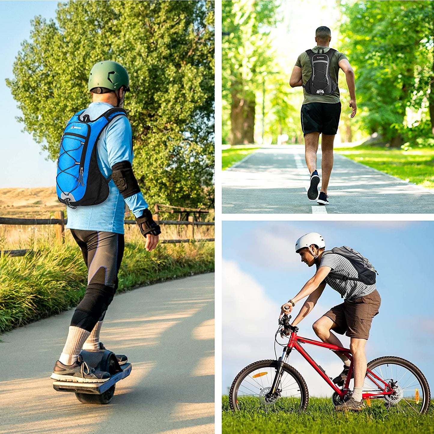 MIRACOL Hydration Pack Water Backpack - Water Pack with 2L Water Bladder - Hydration Backpack Hydropack for Running Biking Cycling Hiking Rave Festival