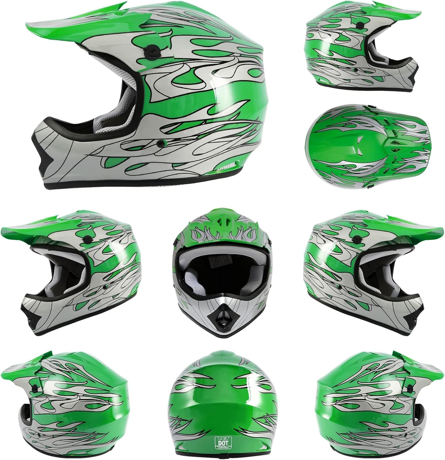 TCMT Youth Kids Helmet Motocross ATV Dirtbike BMX MX Offroad Full Face Motorcycle Helmet Gloves Goggles Dot Approved